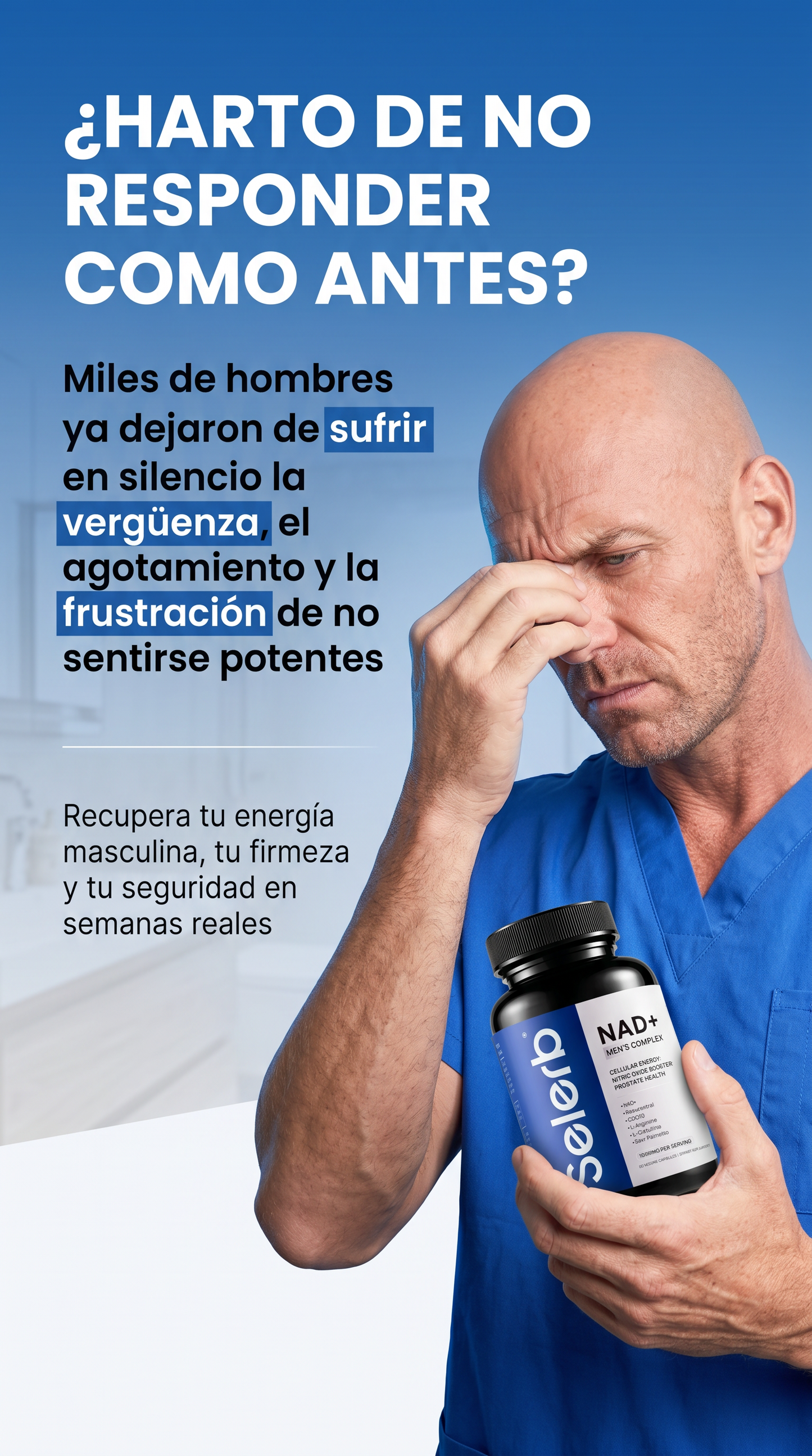 Selerb NAD+ para Hombre – Potencia y Rendimiento Masculino