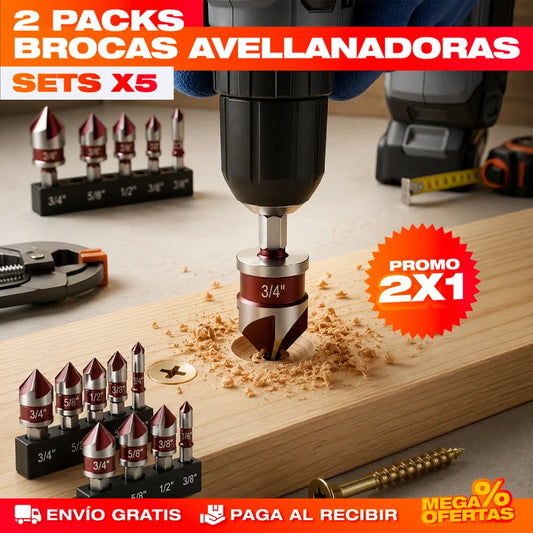 2x1 Set Brocas Avellanadoras | Esconde la Cabeza del Tornillo y Deja Acabado Pro