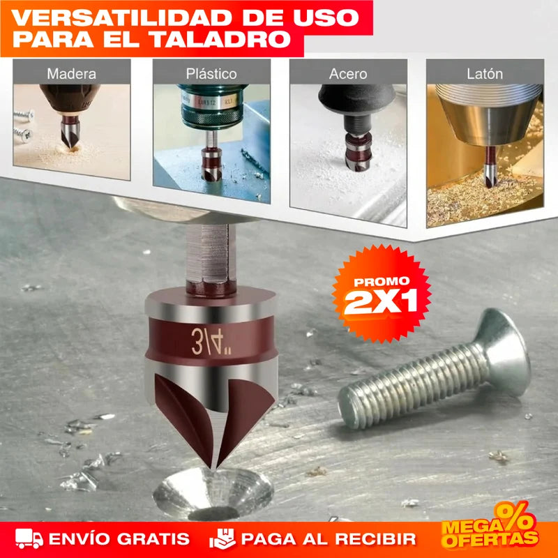 2x1 Set Brocas Avellanadoras | Esconde la Cabeza del Tornillo y Deja Acabado Pro