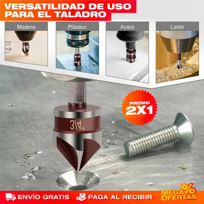 2x1 Set Brocas Avellanadoras | Esconde la Cabeza del Tornillo y Deja Acabado Pro