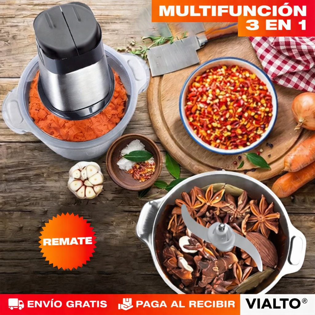 MOLINO PICADOR ELÉCTRICO ACERO INOXIDABLE 🔥2 LITROS🔥 (TAMAÑO GRANDE)