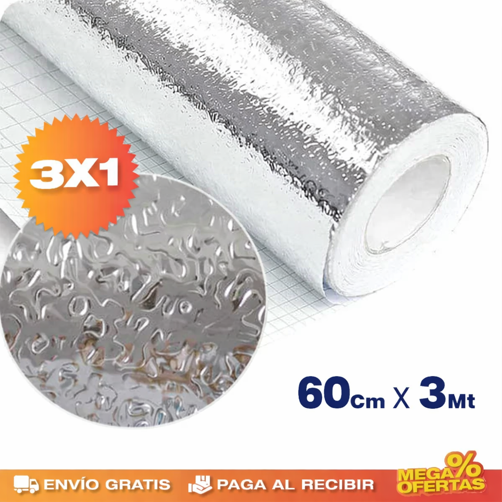 ChaoGrasa® | PROMO 3X1 PAPEL ALUMINIO ADHESIVO DE COCINA