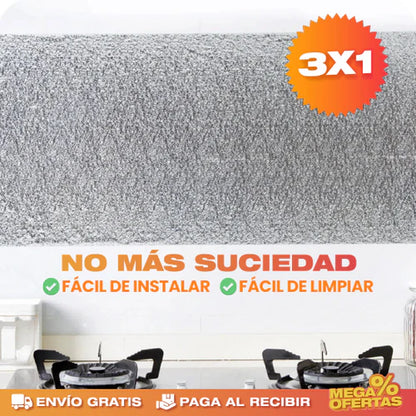 ChaoGrasa® | PROMO 3X1 PAPEL ALUMINIO ADHESIVO DE COCINA