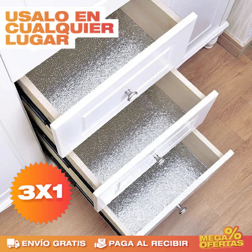 ChaoGrasa® | PROMO 3X1 PAPEL ALUMINIO ADHESIVO DE COCINA