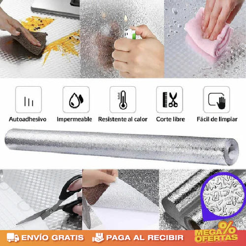 ChaoGrasa® | PROMO 3X1 PAPEL ALUMINIO ADHESIVO DE COCINA